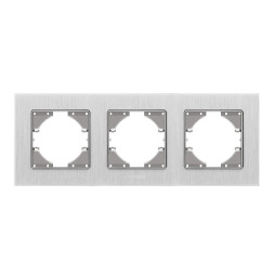 Frame silver aluminum for 3 places horizontal VIDEX BINERA