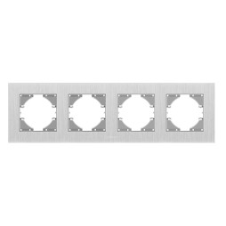 Frame silver aluminum for 4 places horizontal VIDEX BINERA VF-BNFRA4H-SL