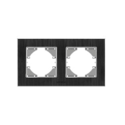 Frame black aluminum for 2 places horizontal VIDEX BINERA VF-BNFRA2H-B