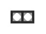 Frame black aluminum for 2 places horizontal VIDEX BINERA