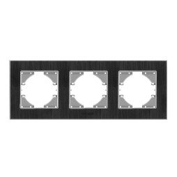 Frame black aluminum for 3 places horizontal VIDEX BINERA