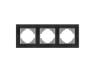 Frame black aluminum for 3 places horizontal VIDEX BINERA