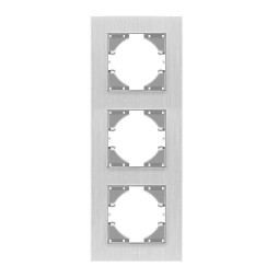 Silver aluminum frame for 3 places vertical VIDEX BINERA