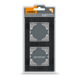 Black aluminum frame for 2 places vertical VIDEX BINERA