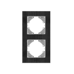 Black aluminum frame for 2 places vertical VIDEX BINERA