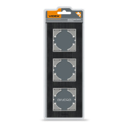 Black aluminum frame for 3 places vertical VIDEX BINERA