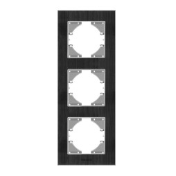 Black aluminum frame for 3 places vertical VIDEX BINERA