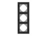 Black aluminum frame for 3 places vertical VIDEX BINERA