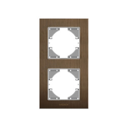 Chocolate aluminum frame for 2 places vertical VIDEX BINERA