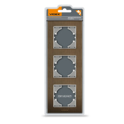 Chocolate aluminum frame for 3 places vertical VIDEX BINERA