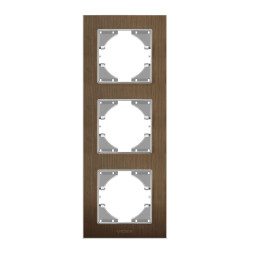 Chocolate aluminum frame for 3 places vertical VIDEX BINERA
