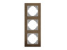 Chocolate aluminum frame for 3 places vertical VIDEX BINERA