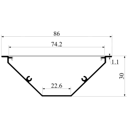 Aluminum profile for LED strip AL-110 3 meters anodized corner LEDUA
