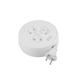 Extension cord on reel LMK72020 3 sockets 3m 6A without grounding Lemanso