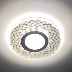 Built-in luminaire Feron CD833 under a lamp with backlight transparent silver