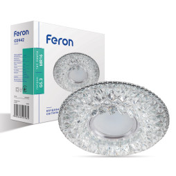 Built-in luminaire Feron CD942 under a lamp with backlight, transparent