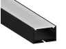 Aluminum profile for LED strip AL-23 2 meters black hanging, surface-mounted LEDUA