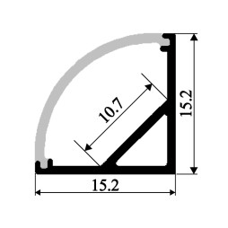 Aluminum profile for LED strip AL-06 1 meter black corner LEDUA