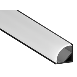 Aluminum profile for LED strip AL-06 2 meters black corner LEDUA