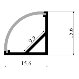 Aluminum profile for LED strip strips AL-06 2 meters white corner LEDUA