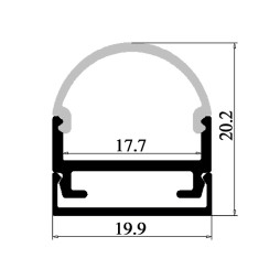 Aluminum profile for LED strip AL-10 2 meters anodized overhead LEDUA