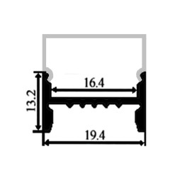 Aluminum profile for LED strip AL-11-1 1 meter anodized overhead LEDUA
