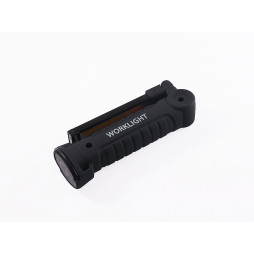 Flashlight camping W-52-SMD+COB + clamp + magnet + hook/rotation 180є+180є/micro USB charger/included battery