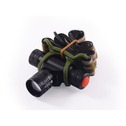 Flashlight forehead BL-6660-XPE, charger 220V, 1x14500, zoom+ Camouflage case "POLICE"