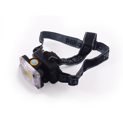 Flashlight forehead D=60 6658-СОВ/3 modes/3*AAA/ plastic (6658-COB) red stroboscope