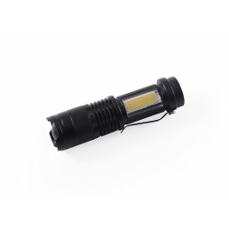 Flashlight-manual 511/8424/4814-XPE+COB, mircoUSB charger, inserted battery, zoom "POLICE"