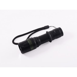 Flashlight-manual BL-8455S-XPE (1x18650) 3*AAA clamp, hand strap "POLICE"