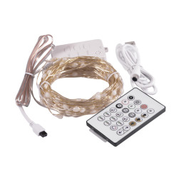 Garland IP44 5V RGB 10m with WI-FI+ remote control (40 keys) + USB cable/ LM9204 Smart booth Tuya Lemanso