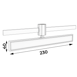 LED track light AeroLine YZ1803 48V 10W 4000K 120° 230mm black color LEDUA