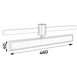 LED track light AeroLine YZ1804 48V 18W 4000K 120° 460mm black color LEDUA