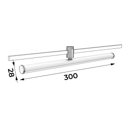 LED track light AeroLine YZ1807 48V 10W 4000K 280° 300mm black color LEDUA