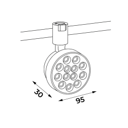 LED track light AeroLine YZ1813 48V 10W 4000K 24° 95*30mm black color LEDUA