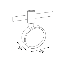 LED track light AeroLine YZ1815 48V 10W 4000K 105° 95*30mm black color LEDUA