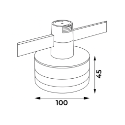 LED track light AeroLine YZ1804 48V 10W 4000K 120° 100*45mm black color LEDUA