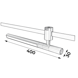 LED track light AeroLine YZ1819 48V 15W 4000K 24° 30*400mm black color LEDUA