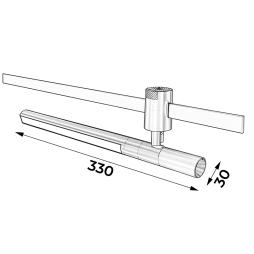 LED track light AeroLine YZ1820 48V 15W 4000K 24° 30*330mm black color LEDUA