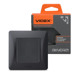 Black graphite cable outlet VIDEX BINERA
