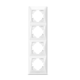 White 4-place vertical frame VIDEX BINERA VF-BNFR4V-W