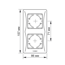 Black graphite frame 2-seater vertical VIDEX BINERA