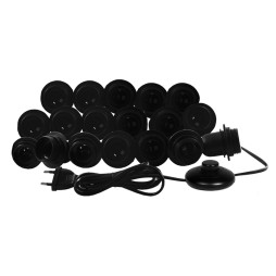 LED makeup mirror lighting 220V 18pcs E27 foot switch, black LEDUA