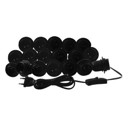 LED makeup mirror lighting 220V 18pcs E27 hand switch, black LEDUA