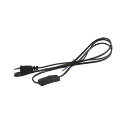 Cable (cord) with flat plug 1.9m+switch black/LMA017