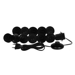 Makeup mirror light LED recessed 220V 12pcs E27 foot switch, black color LEDUA