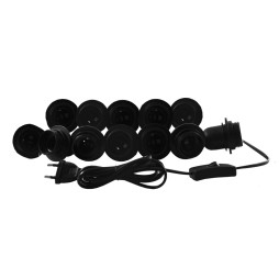 Makeup mirror light LED recessed 220V 12pcs E27 hand switch, black color LEDUA