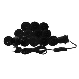 Makeup mirror light LED recessed 220V 14pcs E27 hand switch, black color LEDUA