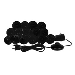 Makeup mirror light LED recessed 220V 16pcs E27 foot switch, black color LEDUA
